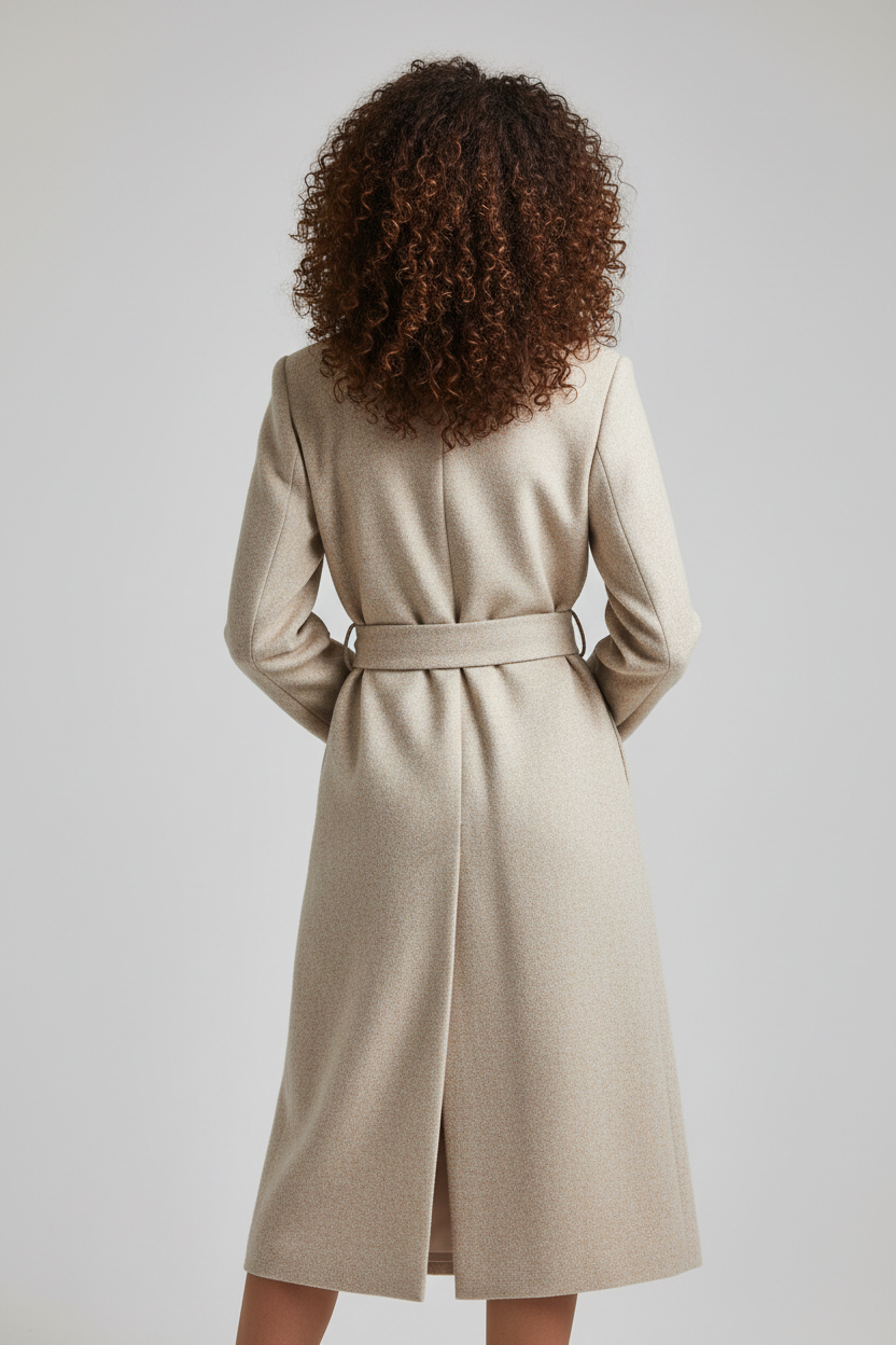 Beige coat - full body back