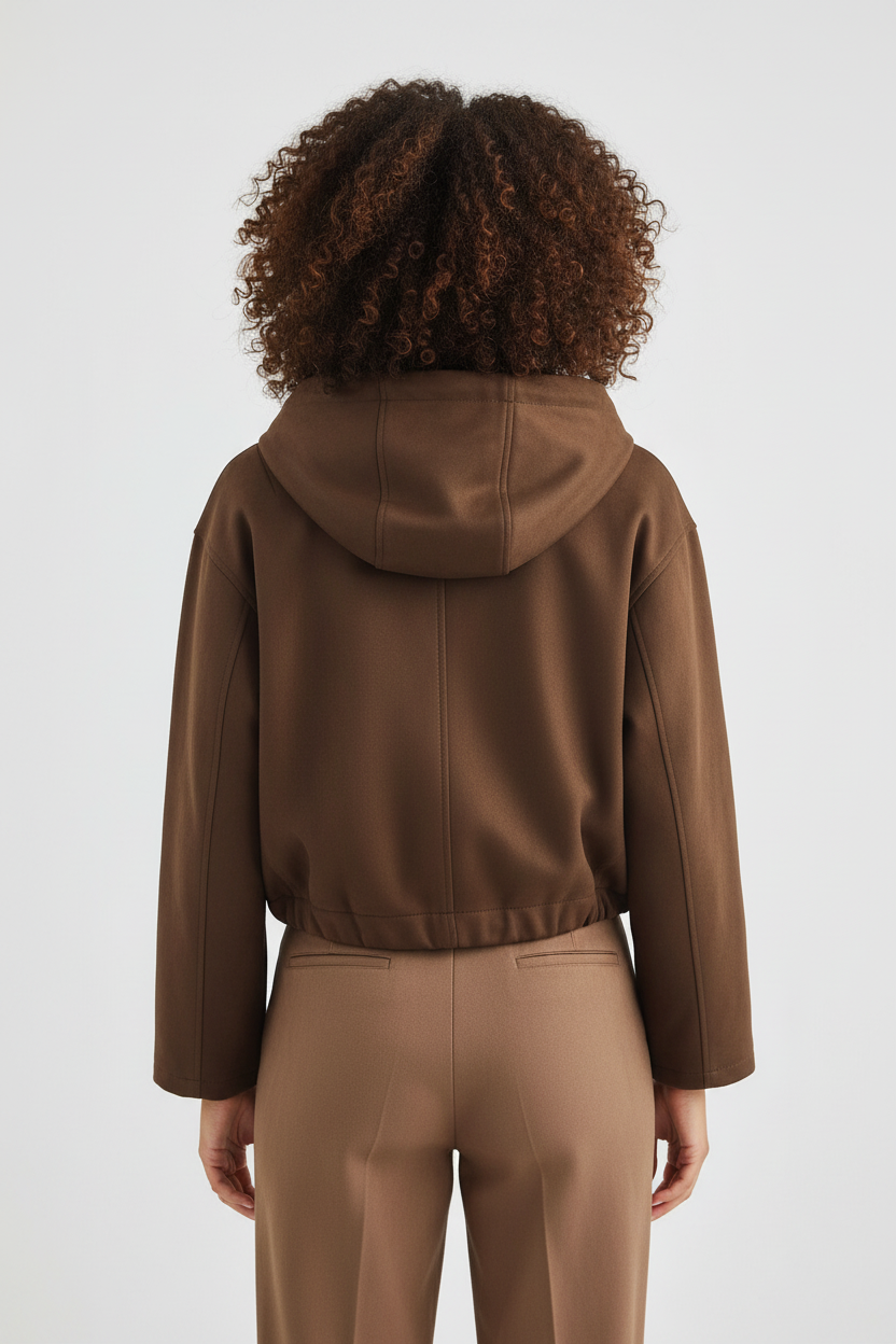 Brown jacket - full body back