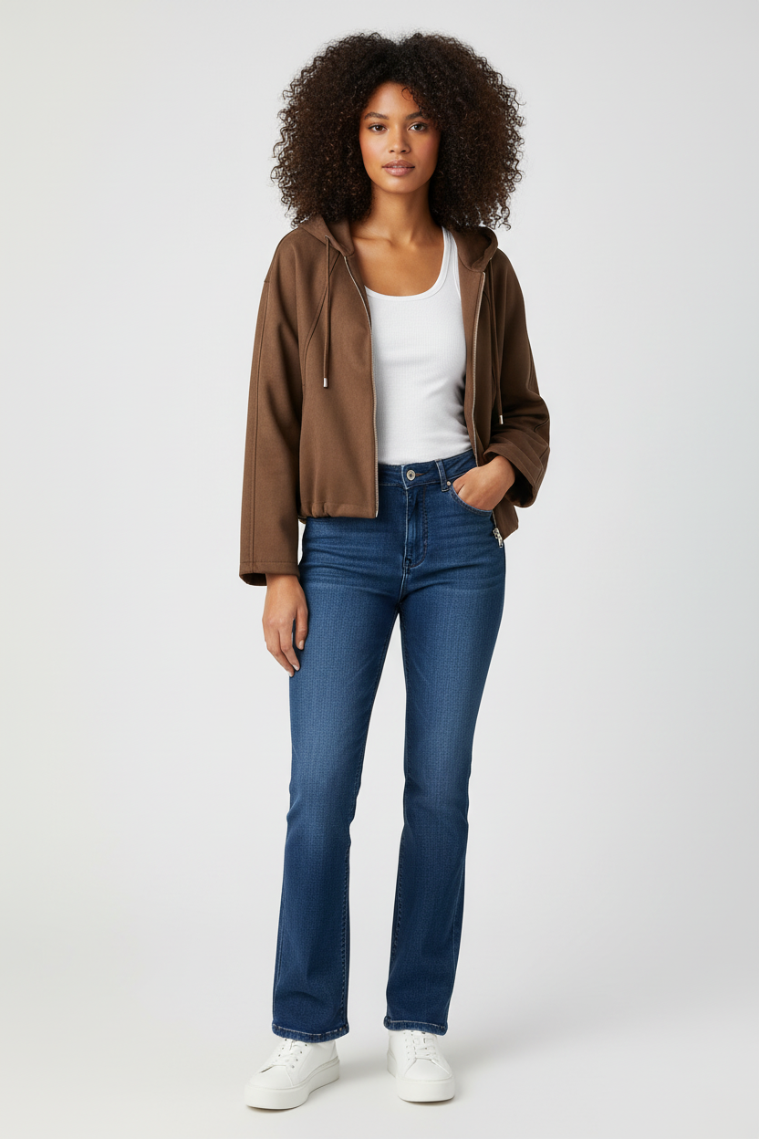Brown jacket - full body front