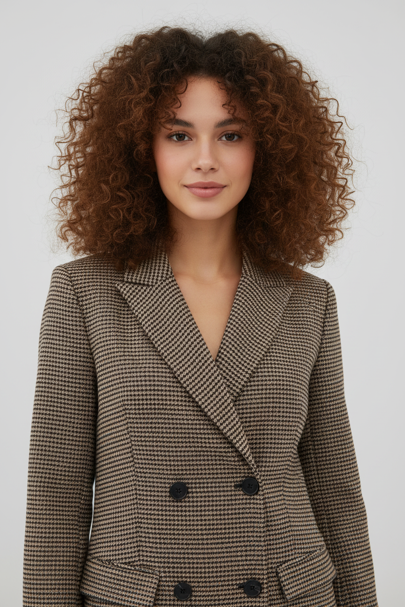 Houndstooth blazer - cropped