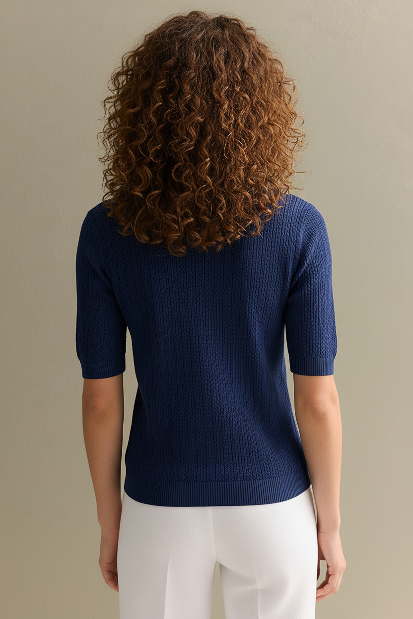 Navy polo - full body back